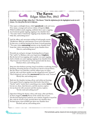 The Raven Spooky Math Worksheet Page 9 for Elementary Students Fifth grade students solving mixed operations math problems with The Raven Halloween worksheet activity