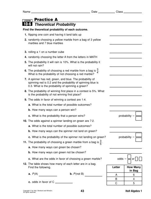 Students engaging with a theoretical probability worksheet focused on making predictions through subtraction. Seventh-grade worksheet for practicing theoretical probabilities and prediction skills.
