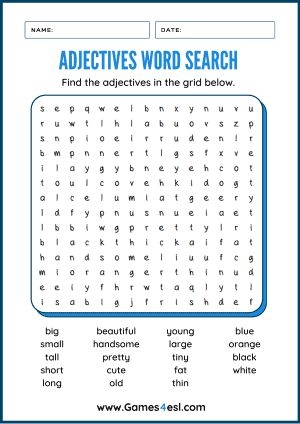 Adjectives and nouns highlighted in a fun worksheet for third graders