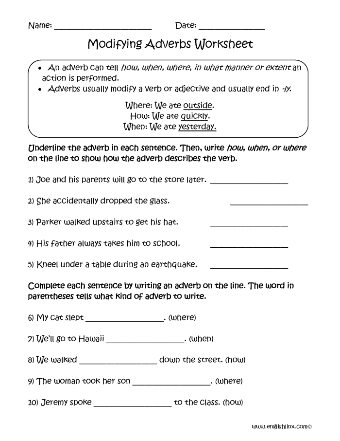 Engaging adverb worksheet for identifying and using adverbs in sentences Adverb practice worksheet designed for third-grade students to enhance their grammar skills