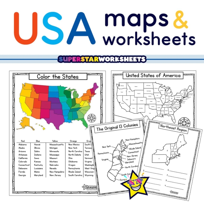 Third-grade student worksheet for alphabetizing all 50 states in the U.S.