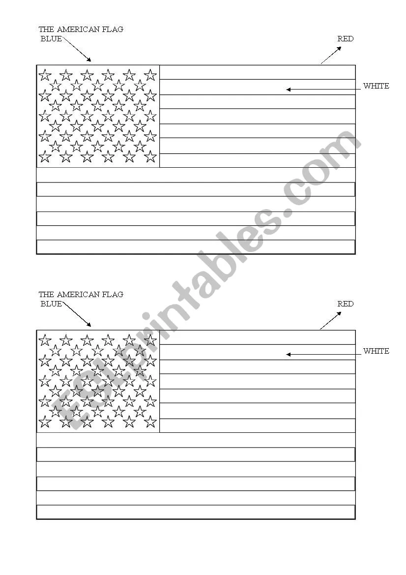 History of the American Flag worksheet for third graders exploring its significance