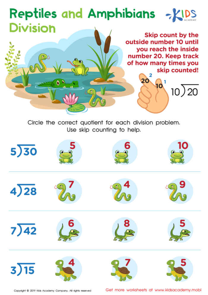 Amphibians and reptiles worksheet for third grade students featuring Yellowstone wildlife