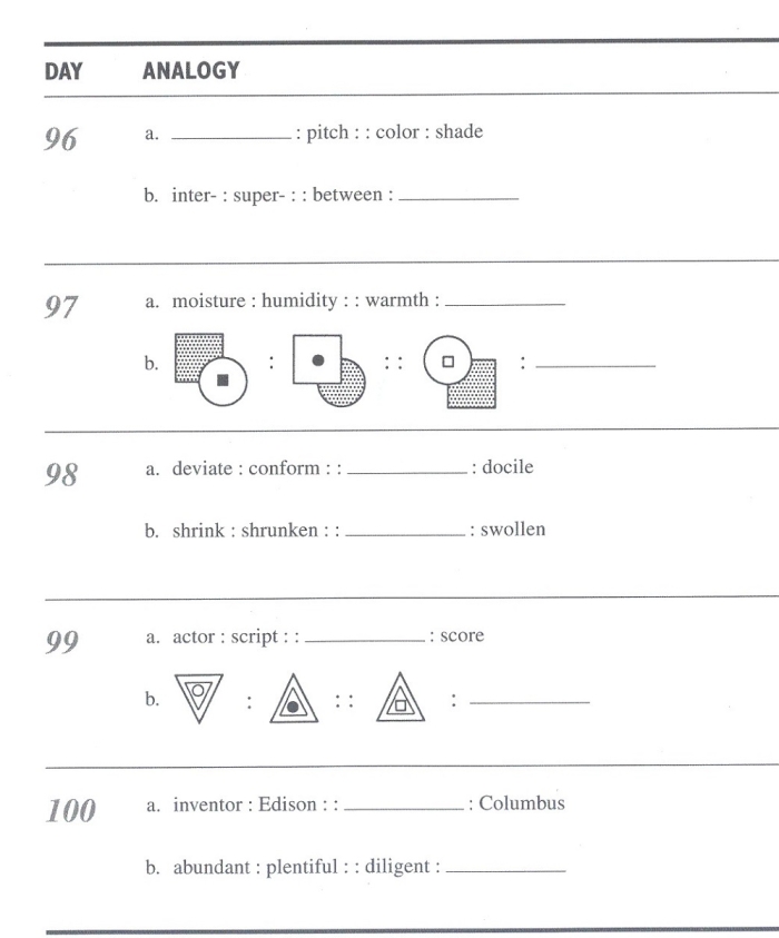 Analogies worksheet designed for third graders to compare dissimilar items