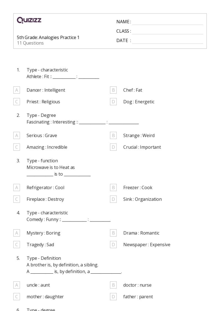 Working with Analogies worksheet for third grade decimal lesson 6 Third grade students practice identifying relationships between words by completing a Working with Analogies worksheet