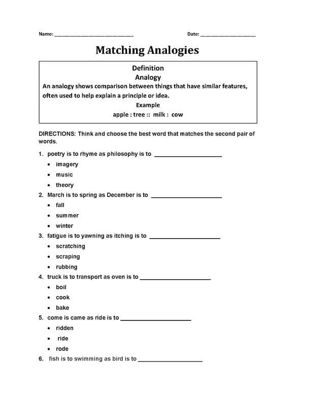 Working with Analogies Decimal Worksheet for Grade 3 Students 2 Third grade student completing a decimal analogy worksheet to build vocabulary skills