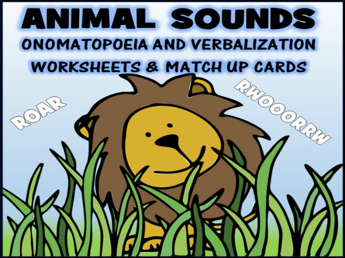 Discover and learn about the sounds animals make with this engaging onomatopoeia activity for kids Animal Onomatopoeias worksheet featuring a fun puzzle for third graders to explore animal sounds