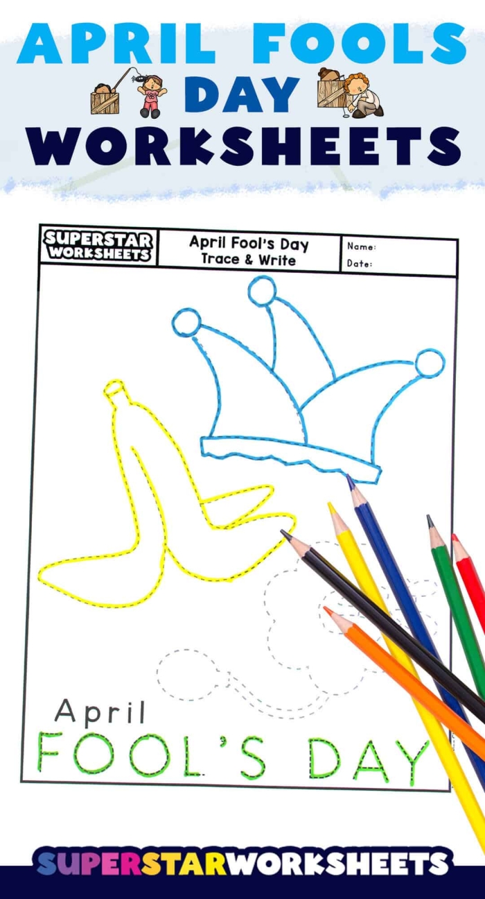 Worksheet featuring April Fools' Day hoaxes for third graders