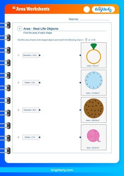Calculating Everyday Area Worksheet for Grade 3 Math 24 Third grade math worksheet for calculating everyday area using addition and multiplication methods 24