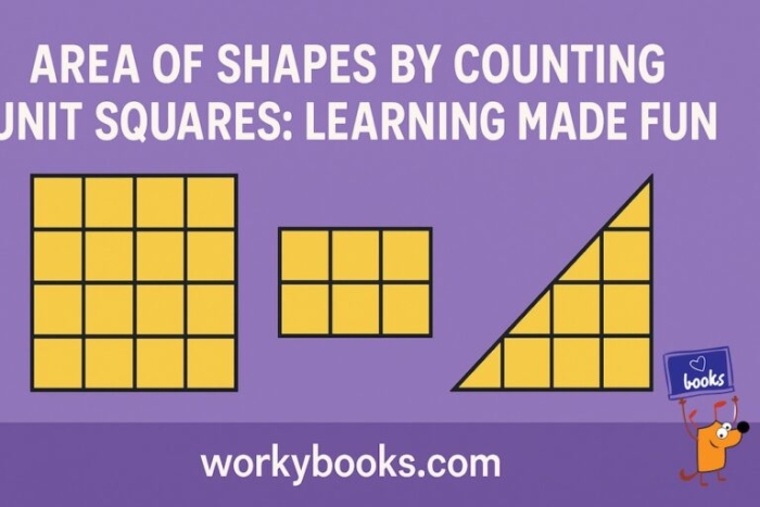 Worksheet for third graders to calculate area by counting unit squares