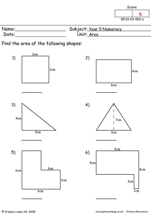 Educational resource on determining shape areas through unit squares Worksheet for calculating units of area using unit squares for third graders