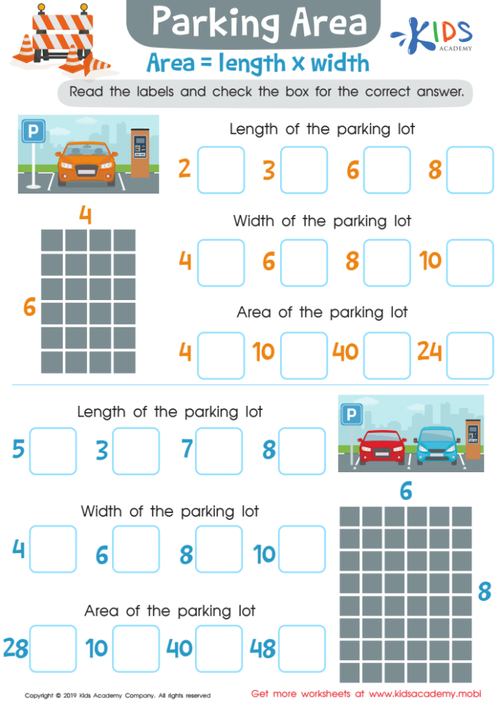 An Introduction to Area worksheet for third graders Third-grade students working on a worksheet about area and decimals