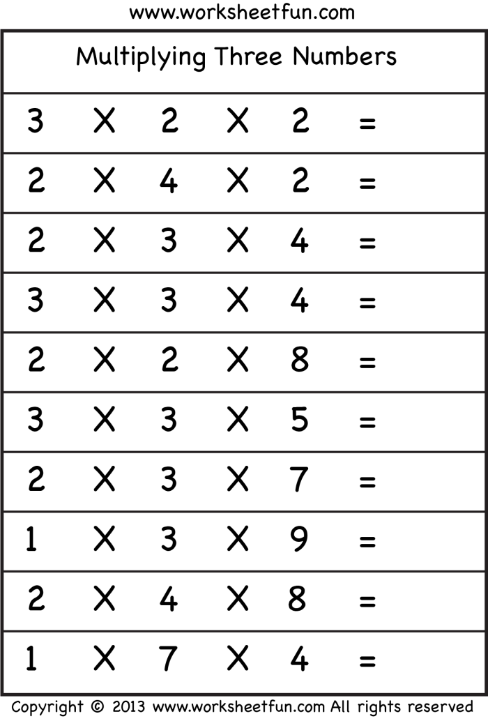 Chocolate chip multiplication models for solving six one-digit problems in third grade math Third grade students using chocolate chips as visual models to solve multiplication by 3 problems on a worksheet