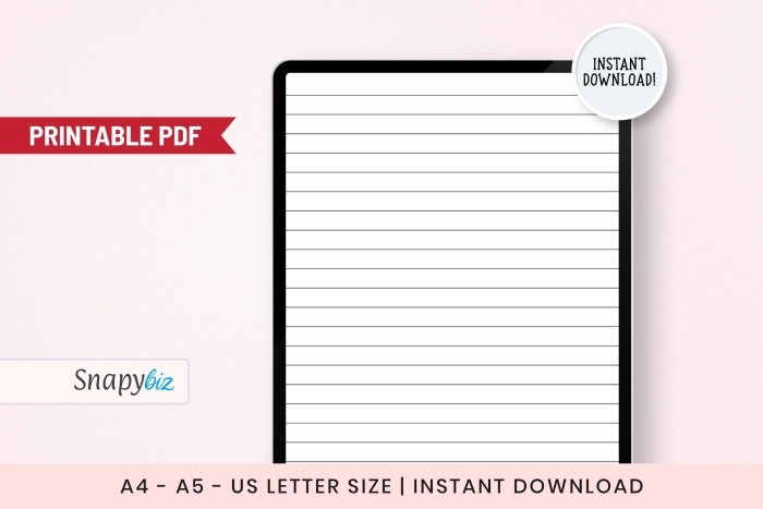 Printable college ruled paper for easy at-home use, image 9 Lined paper worksheet template for third-grade subtraction practice