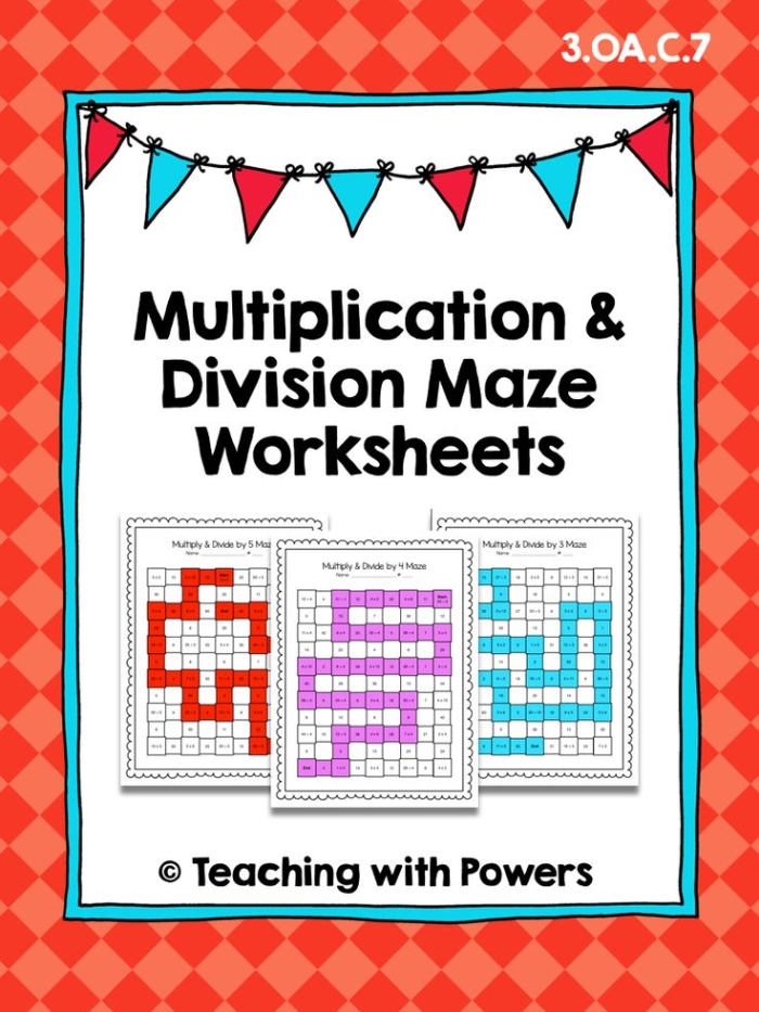 Engaging maze activity for mastering multiplication and division concepts Multiplication and division maze worksheet for third graders to practice skills within 100