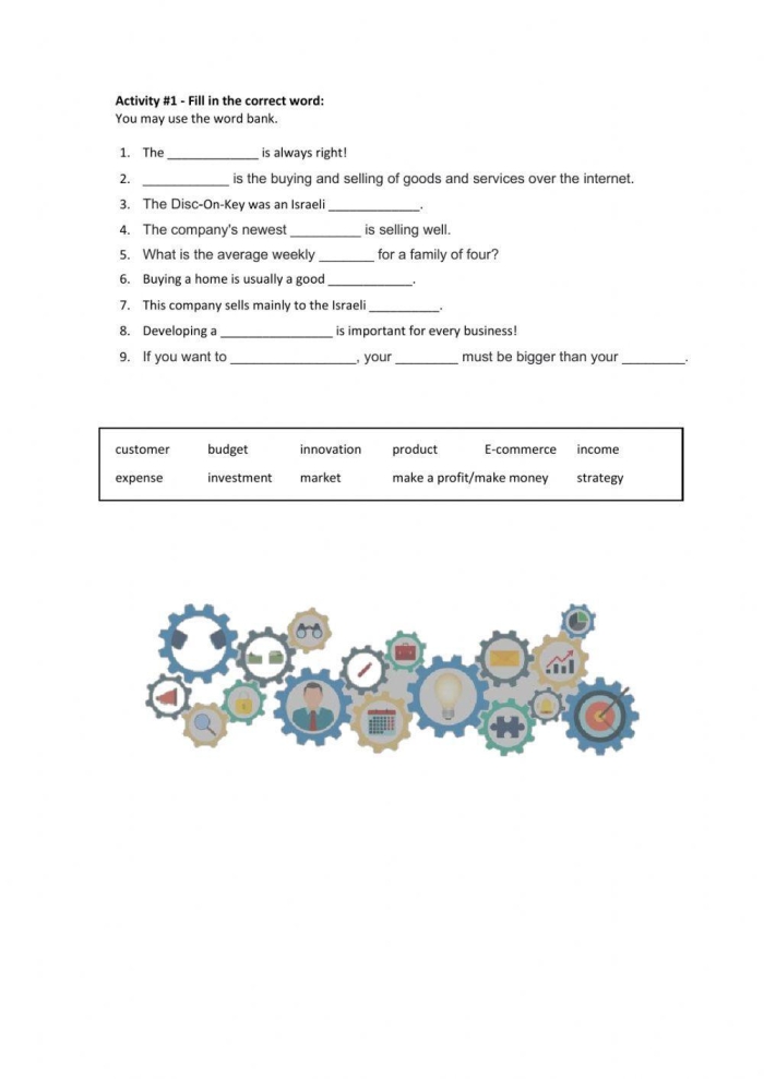 Third Grade Multiplication Practice: Starting a Business for Kids Activity 12 A young girl writing down her business ideas and plans on a worksheet while thinking about what products she could sell