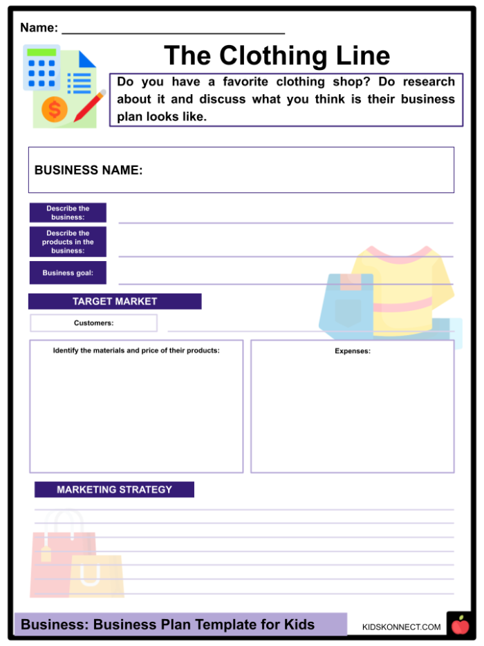 Starting a Business for Kids Math Worksheet 6 Third grade student filling out a business planning worksheet with multiplication math problems