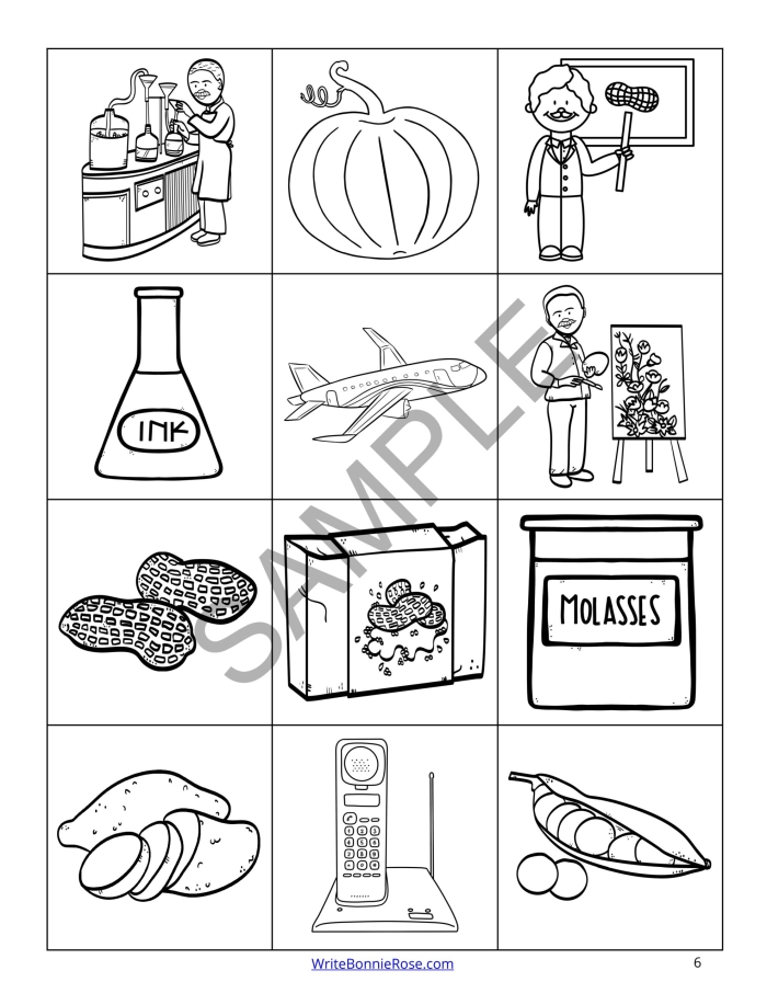 Third grade worksheet featuring George Washington Carver for students learning about historical heroes and agricultural innovation
