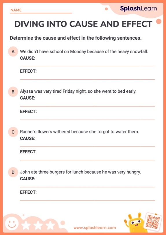 Third grade students analyzing the relationship between weather patterns on a Cause and Effect Thunderstorms worksheet