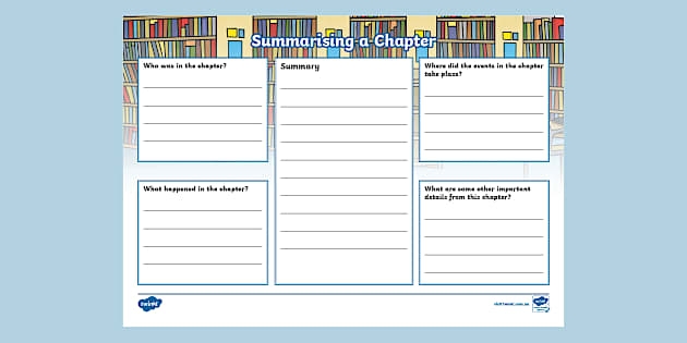 Chapter summary guide for kids focusing on characters and future events Third grade chapter summary worksheet for tracking characters and predictions