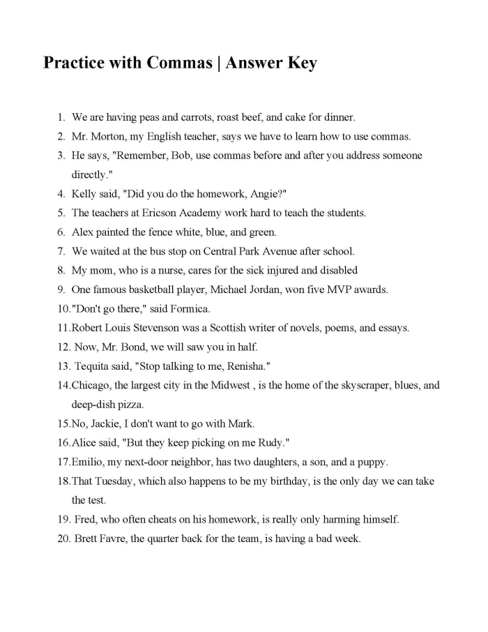 Third grade students practice joining sentences with commas and conjunctions in this grammar worksheet activity