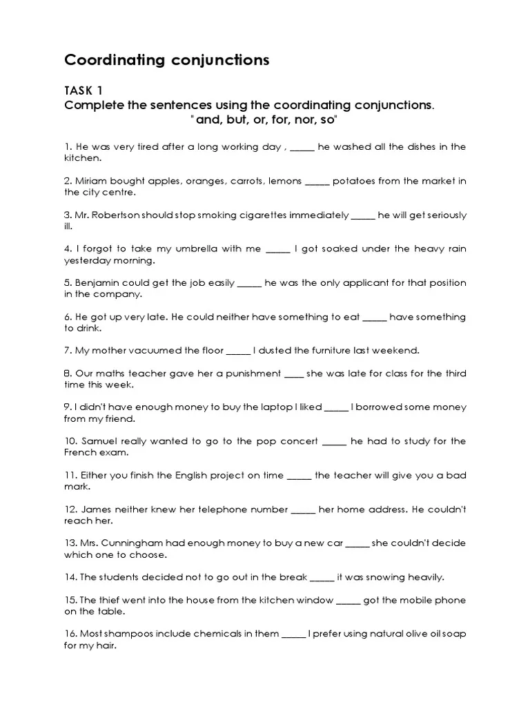 Third grade student worksheet focusing on using commas and conjunctions to combine sentences