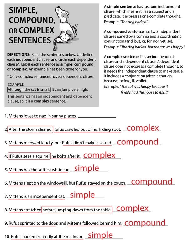 Expanding Sentences Worksheet for Third Grade Vocabulary Practice Third grade worksheet titled Expanding Sentences showing examples of how to build complex sentences with subordinating conjunctions