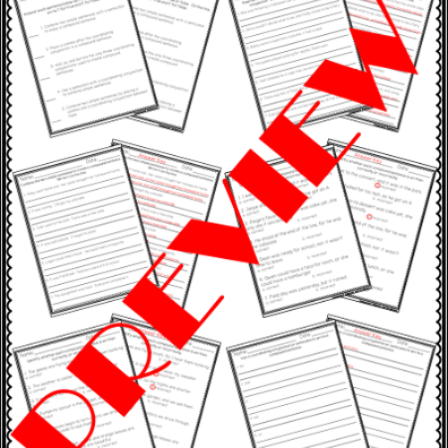 Third grade students combining words to create compound sentences at a colorful carnival theme worksheet activity