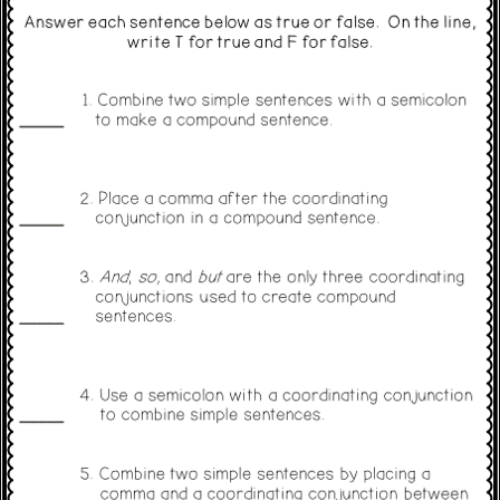 Third grade student working on a carnival themed compound sentences grammar worksheet
