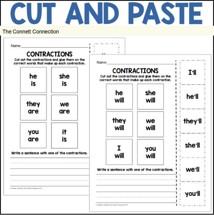Worksheet illustrating contractions related to construction for third graders. Contractions in Construction worksheet for practicing ratios and proportions.