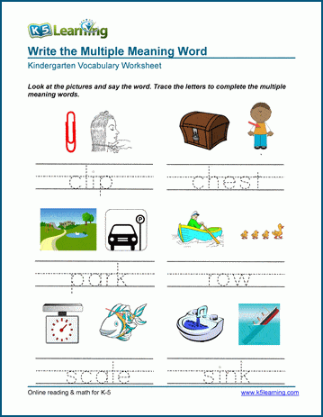 Third grade reading worksheet focused on identifying multiple meaning words using context clues