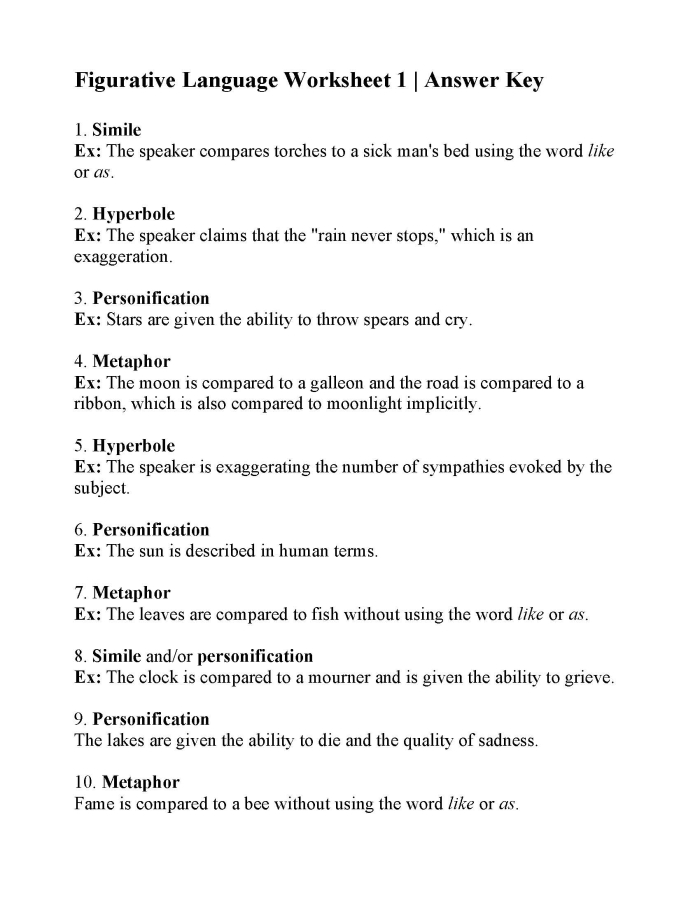 Making Sense of Figurative Language Worksheet 17 for Third Grade Students Third grade students using context clues to decipher figurative language meanings on worksheet 17
