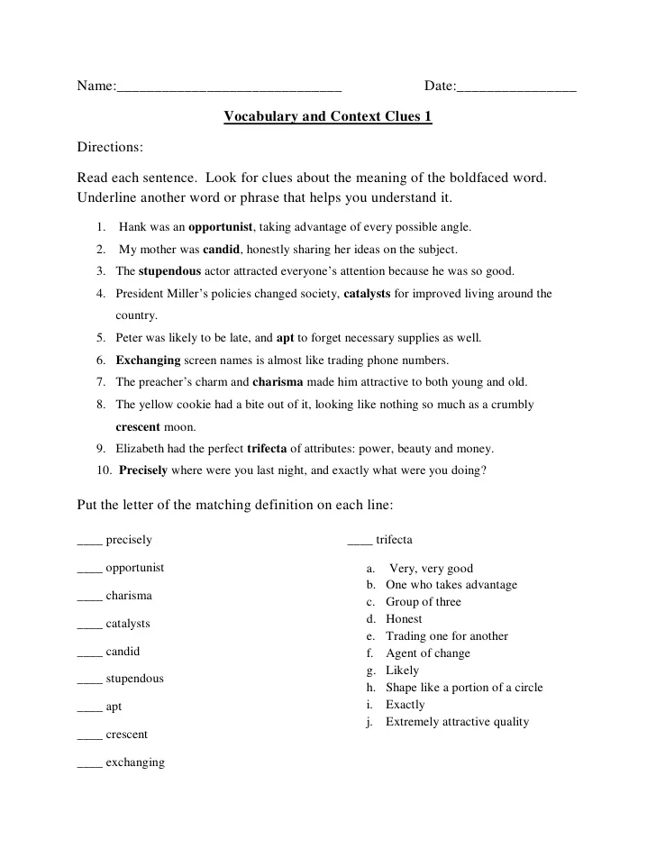 Keeping Up with Context Clues Worksheet for Third Grade Third grade students using a worksheet to identify context clues for unfamiliar vocabulary in Earth and Space Science