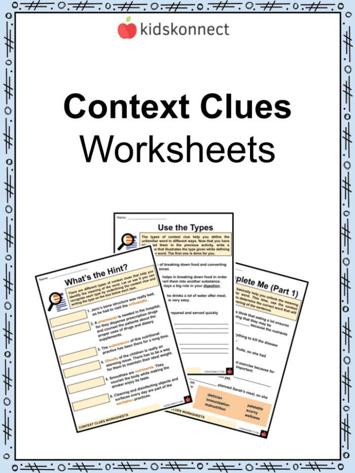 Third grade vocabulary worksheet focused on identifying definitions through context clues