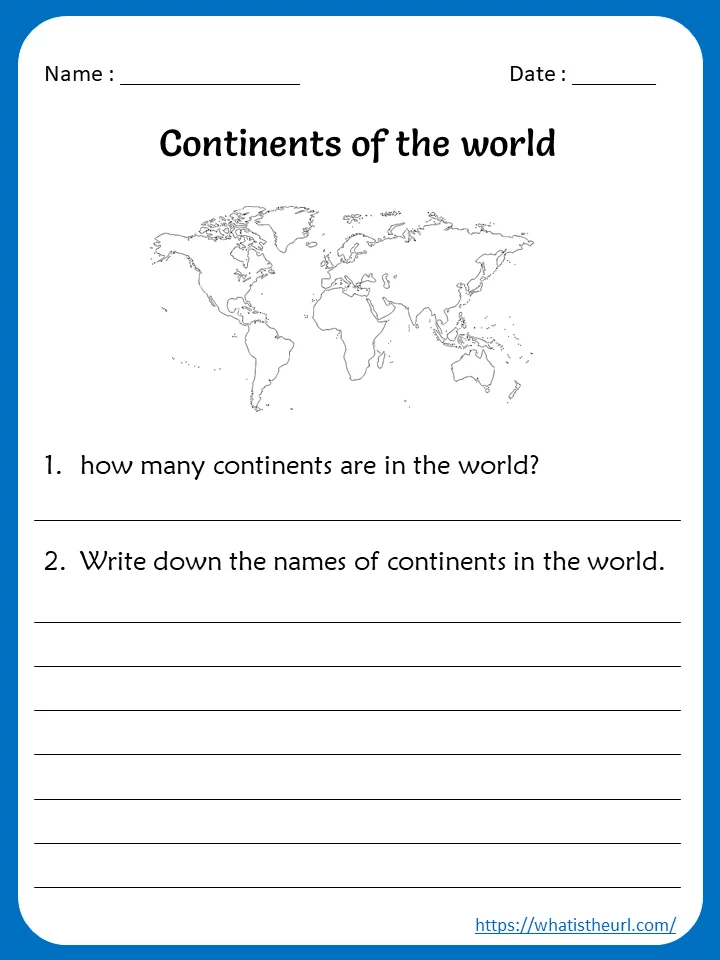 Third grade students unscrambling continent names in a word puzzle worksheet activity