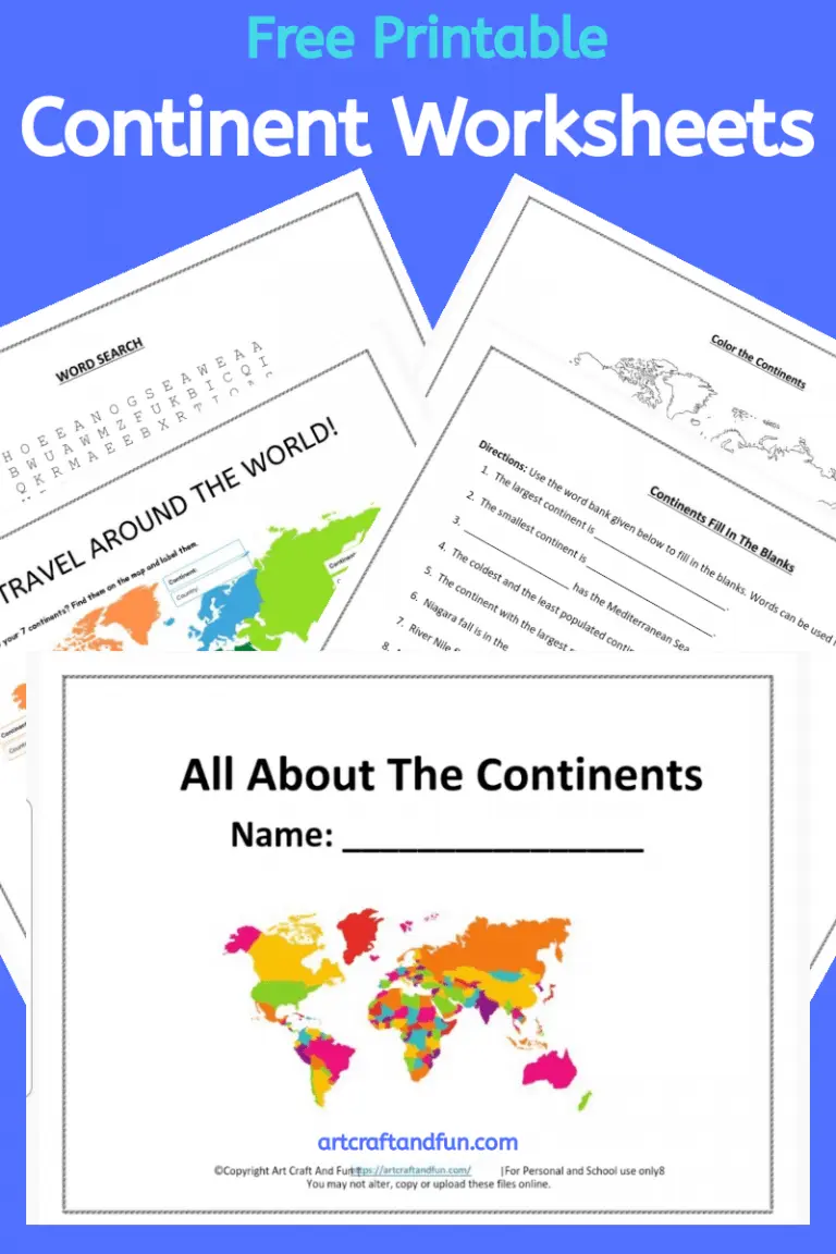 Third grade students completing a word scramble worksheet about the seven continents