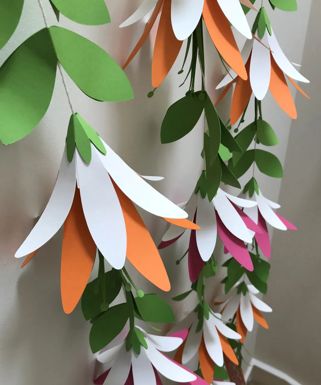 colorful paper flower garland printable worksheet for crafting activities