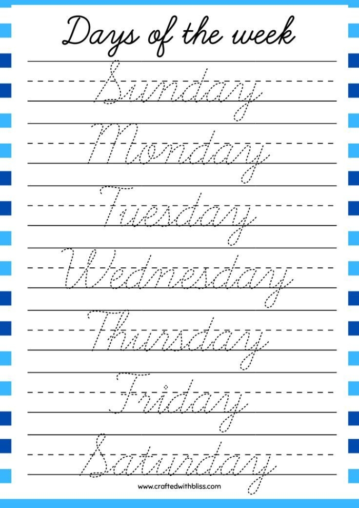 Third grade cursive A worksheet for practicing penmanship skills