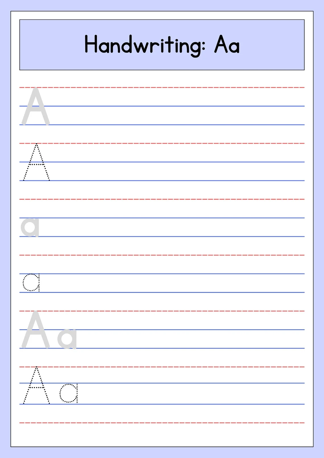 Third grade cursive A worksheet for practicing penmanship skills 15