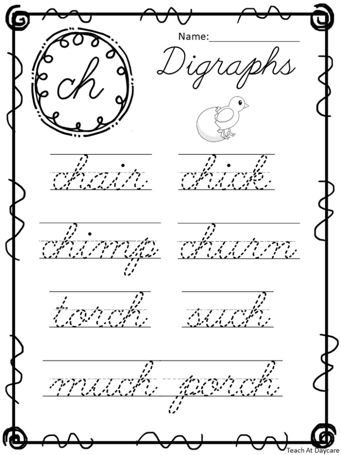 Third grade student practicing the letter A on a cursive penmanship worksheet