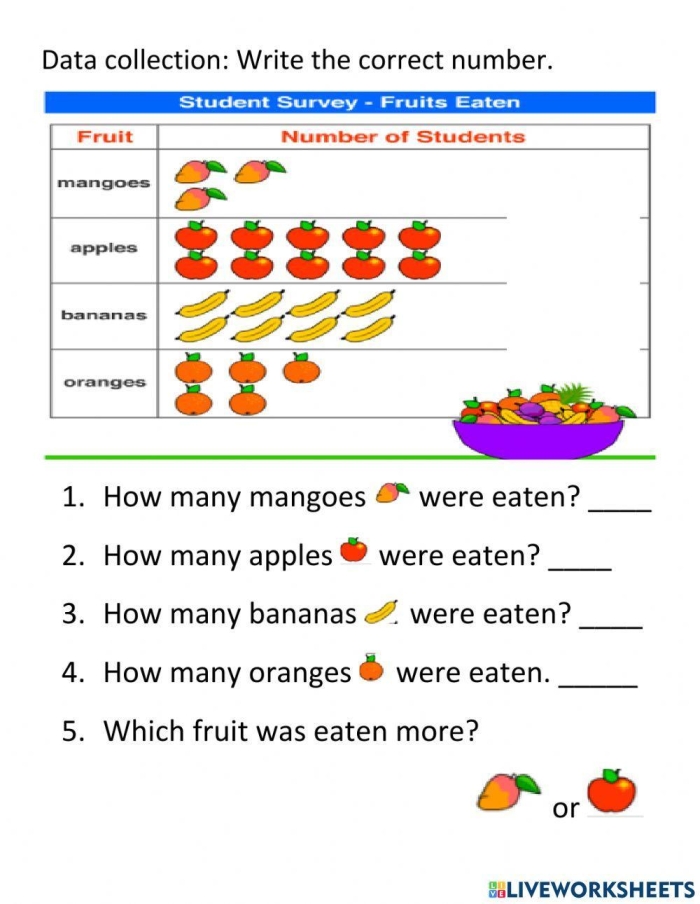 Engaging collecting data worksheet for young learners to practice data gathering skills Worksheet for collecting data in a third-grade math class featuring various household items