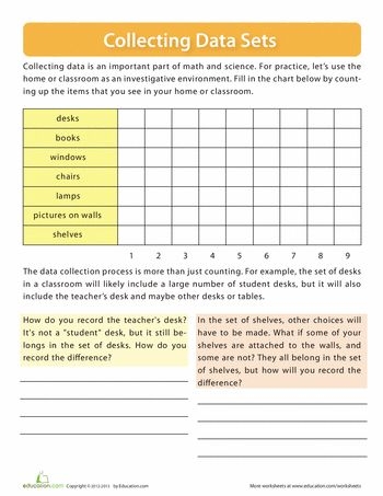 Engaging activity for practicing data gathering skills in math and statistics Worksheet for third graders on collecting data using everyday items