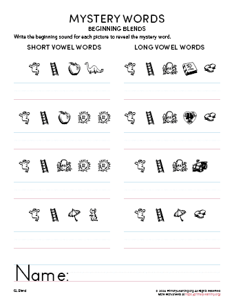 Worksheet for third graders focusing on decoding words by identifying beginning and end sounds