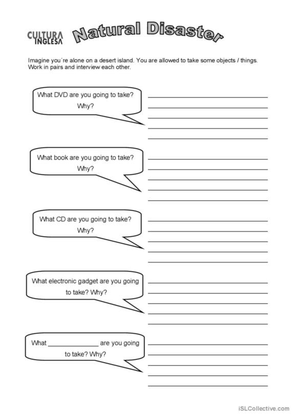 Practice worksheet for learning science vocabulary about natural disasters in elementary school Third grade student completing a Master of Disaster vocabulary worksheet with natural disaster terms and illustrations
