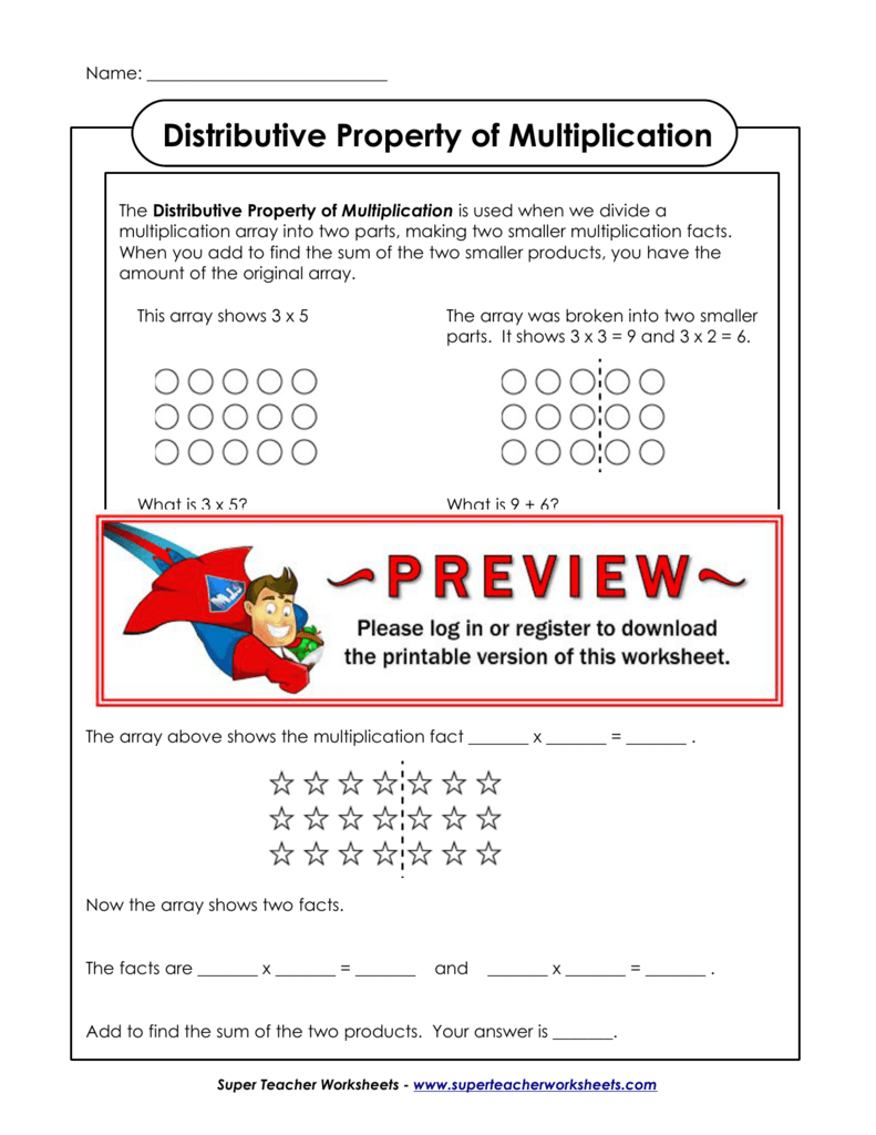 Distributive Property of Multiplication Worksheet Image 8 Showing Breaking Apart Factors for Easier Calculation Third grade student solving a multiplication problem using the distributive property to break apart numbers into tens and ones