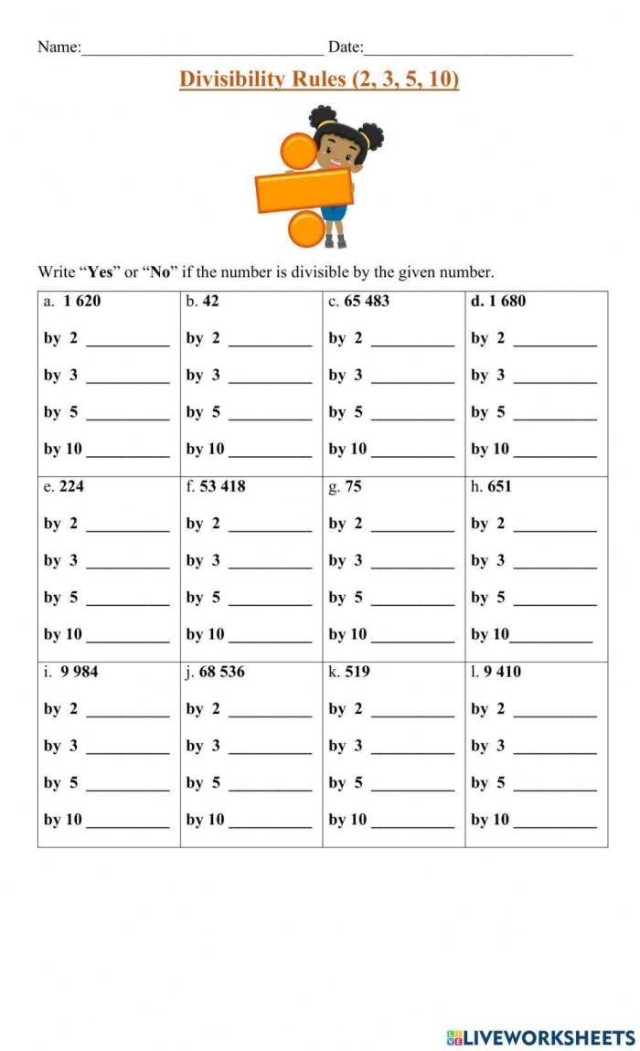 Grammar and Mechanics worksheet for Third Grade Worksheet featuring Divisibility Rules for 2, perfect for third graders to practice. Engaging worksheet to help students master dividing by 2.