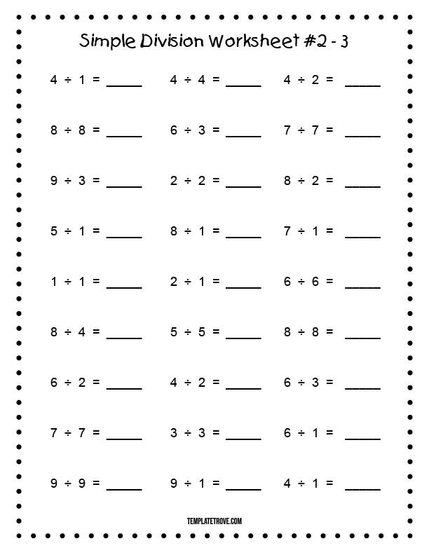 Third grade math worksheet featuring division word problems about sharing items fairly among friends