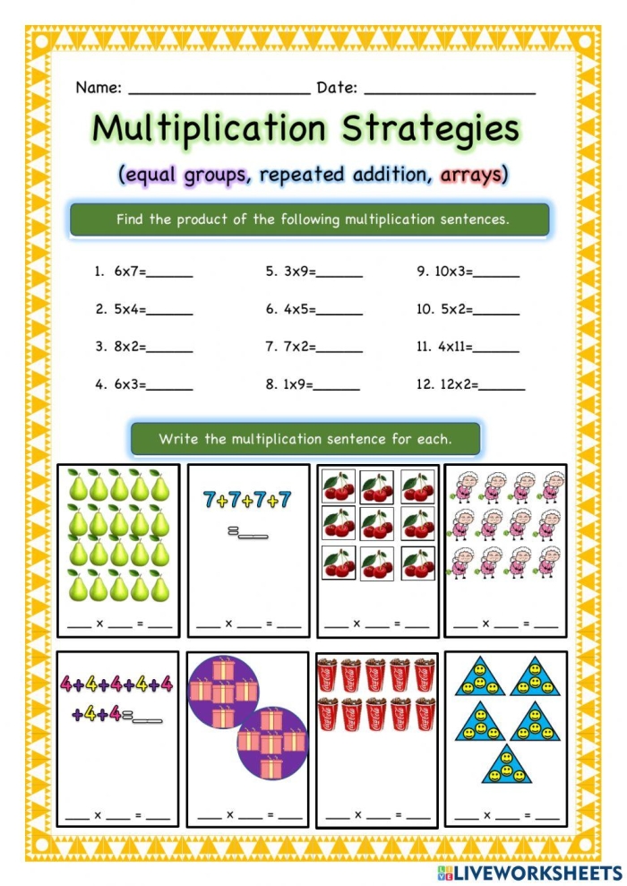 A colorful mini-poster showing division key terms and strategies for third grade students learning to solve division problems