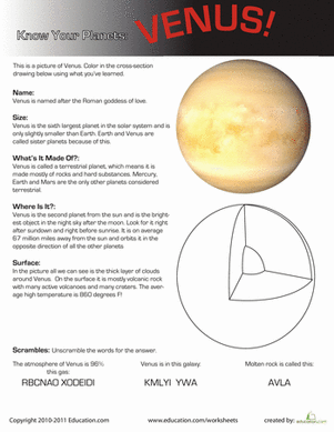 Grammar and Mechanics worksheet for Third Grade Worksheet image for the "Know Your Planets: Earth" activity, designed for third graders. Enhance your understanding of Earth with this engaging science worksheet.