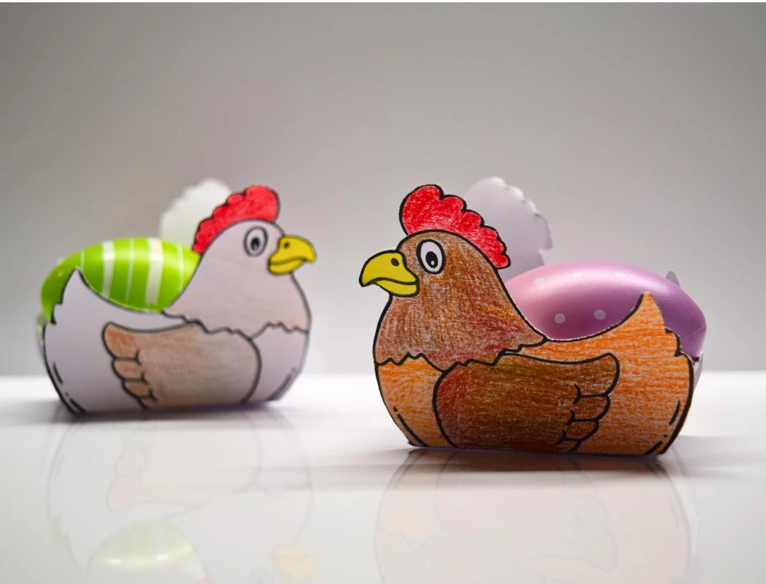 Third grade students practicing math skills with a colorful DIY Easter egg holder activity sheet